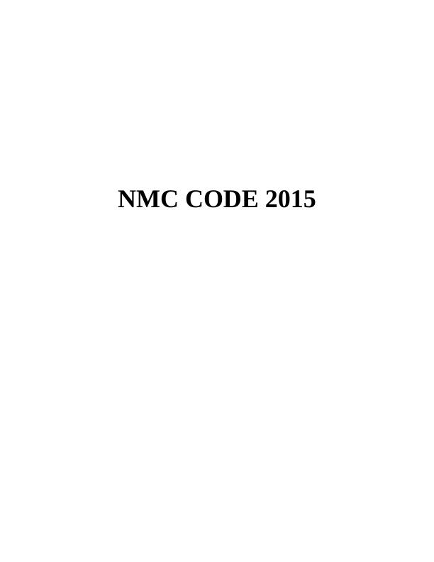 Essay on Nursing and NMC Code_1