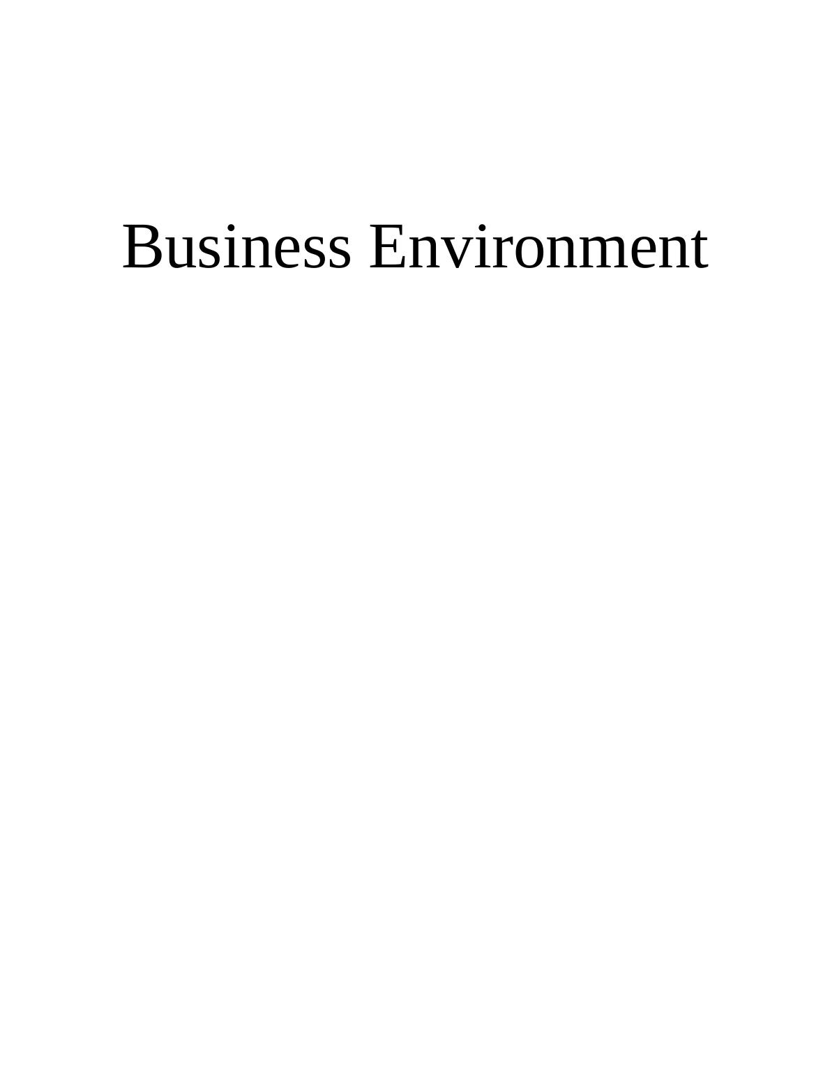 Business Environment Assignment (Britvic PLC)_1