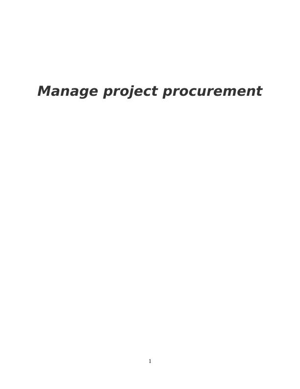 Manage Project Procurement_1