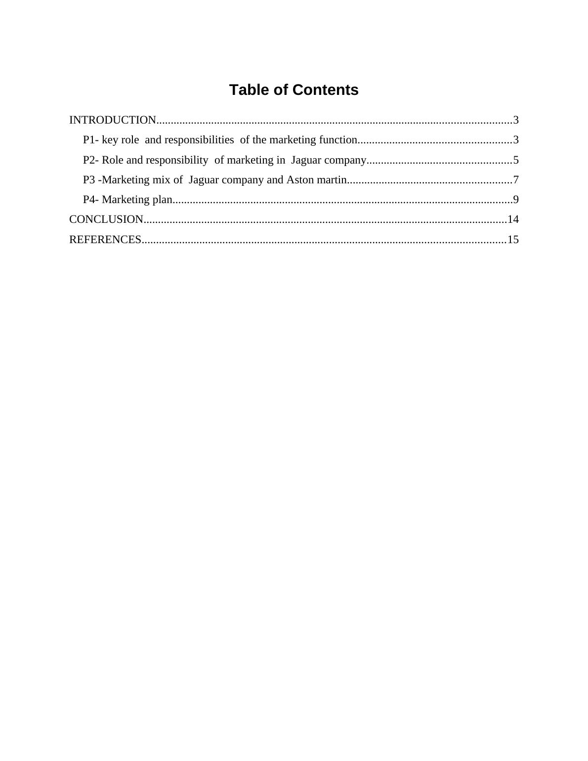 Role and Responsibilities of Marketing in Jaguar Company