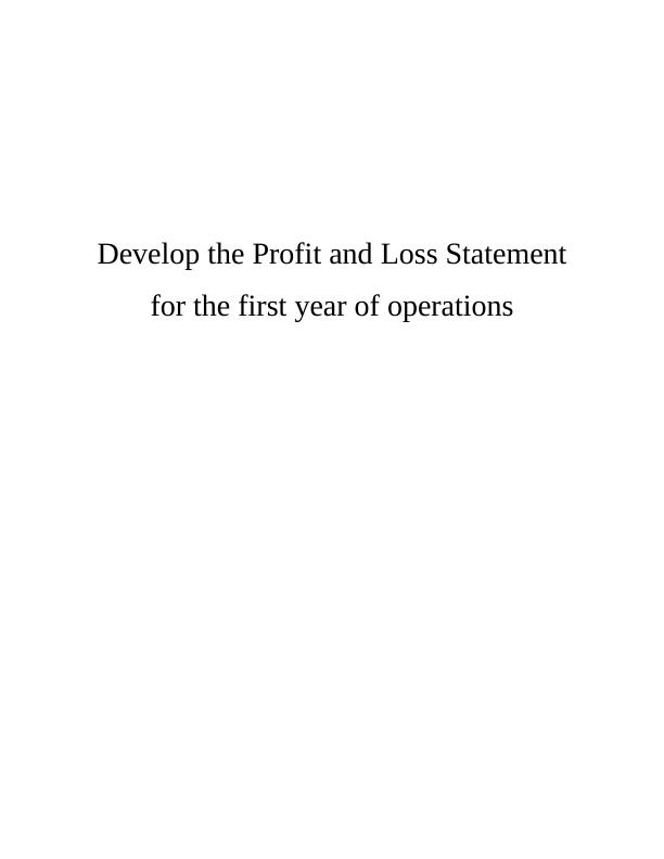 Profit and Loss Statement for First Year of Operations_1