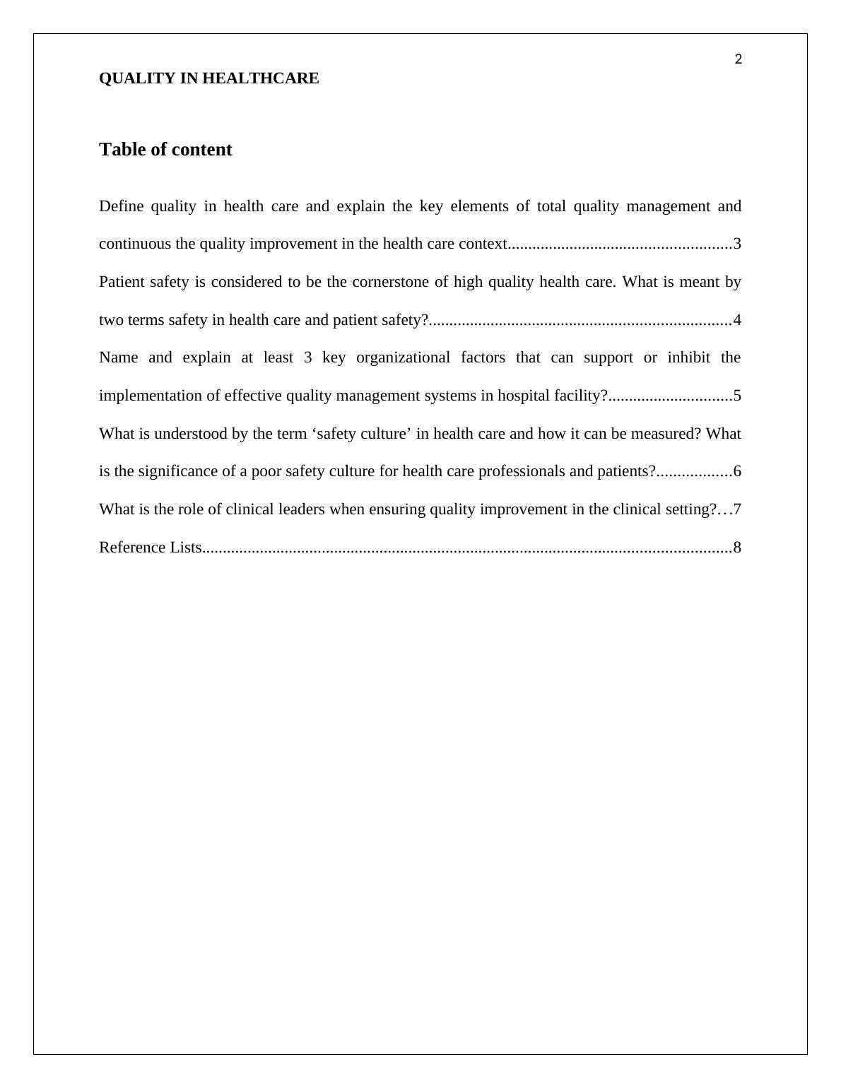 HCA 450 - Quality Management in Health Care Assignment_2