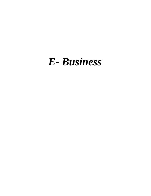 (solved) Assignment on E- Business_1