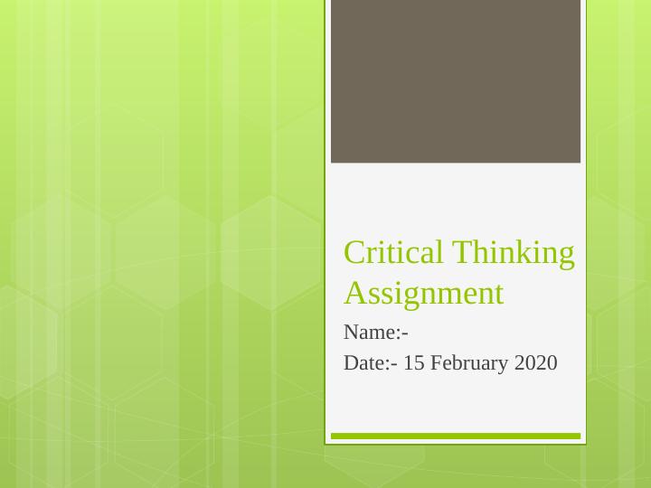 critical thinking in assignment writing