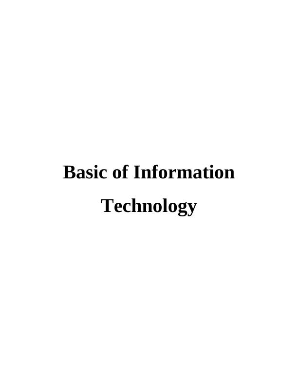 Basic of Information Technology Essay_1