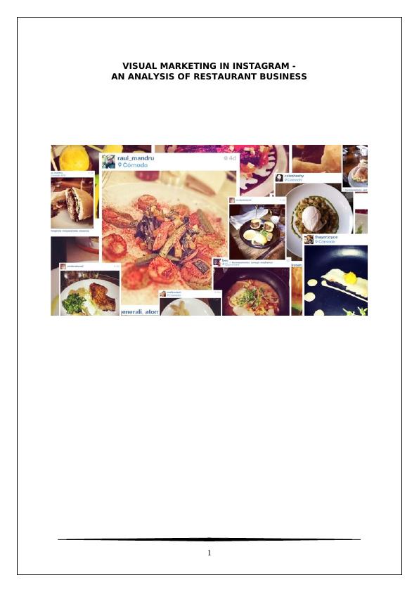 Visual Marketing in Instagram for Restaurant Business: An Analysis_1