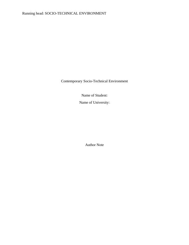 Contemporary Socio-Technical Environment_1