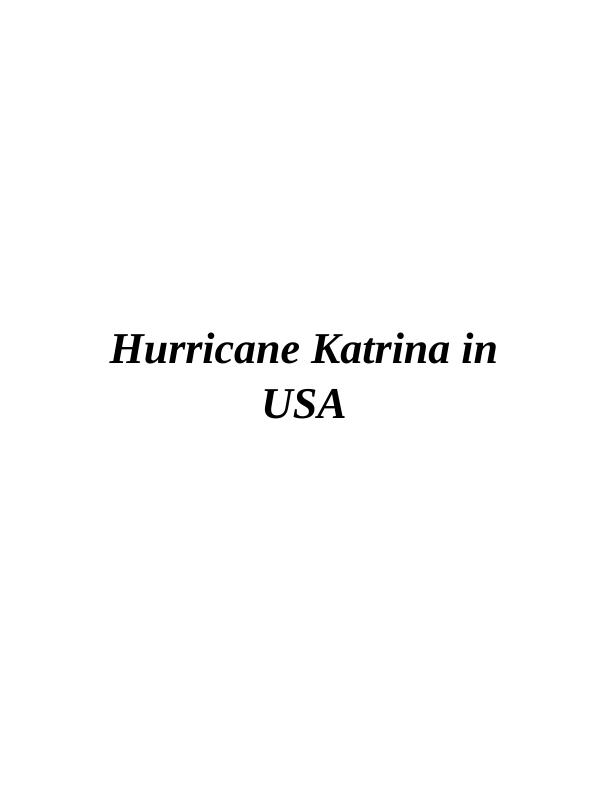 Hurricane Katrina: Analysis and Recommendations_1