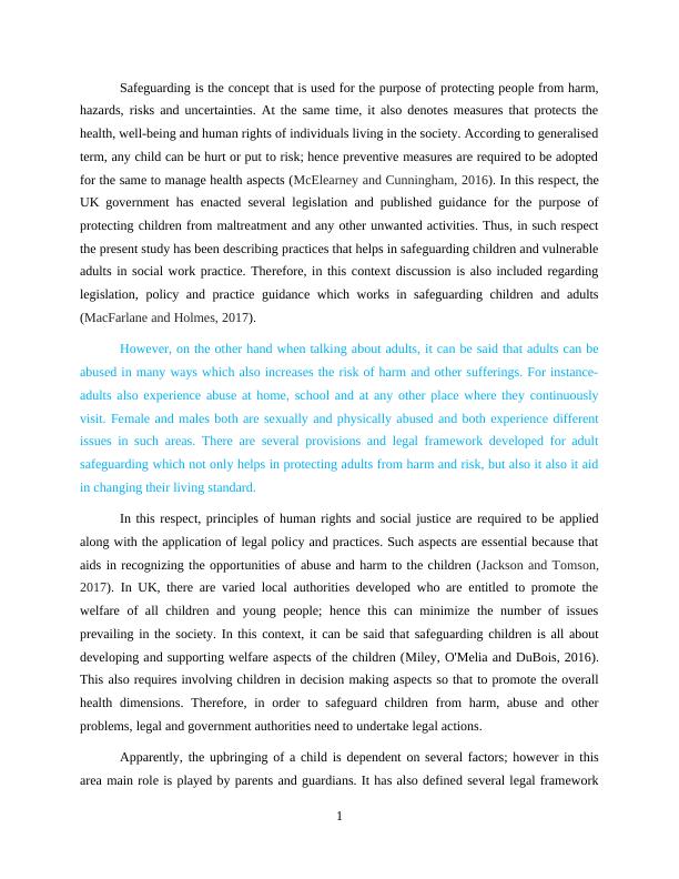 Safeguarding Children and Adults: Essay_2