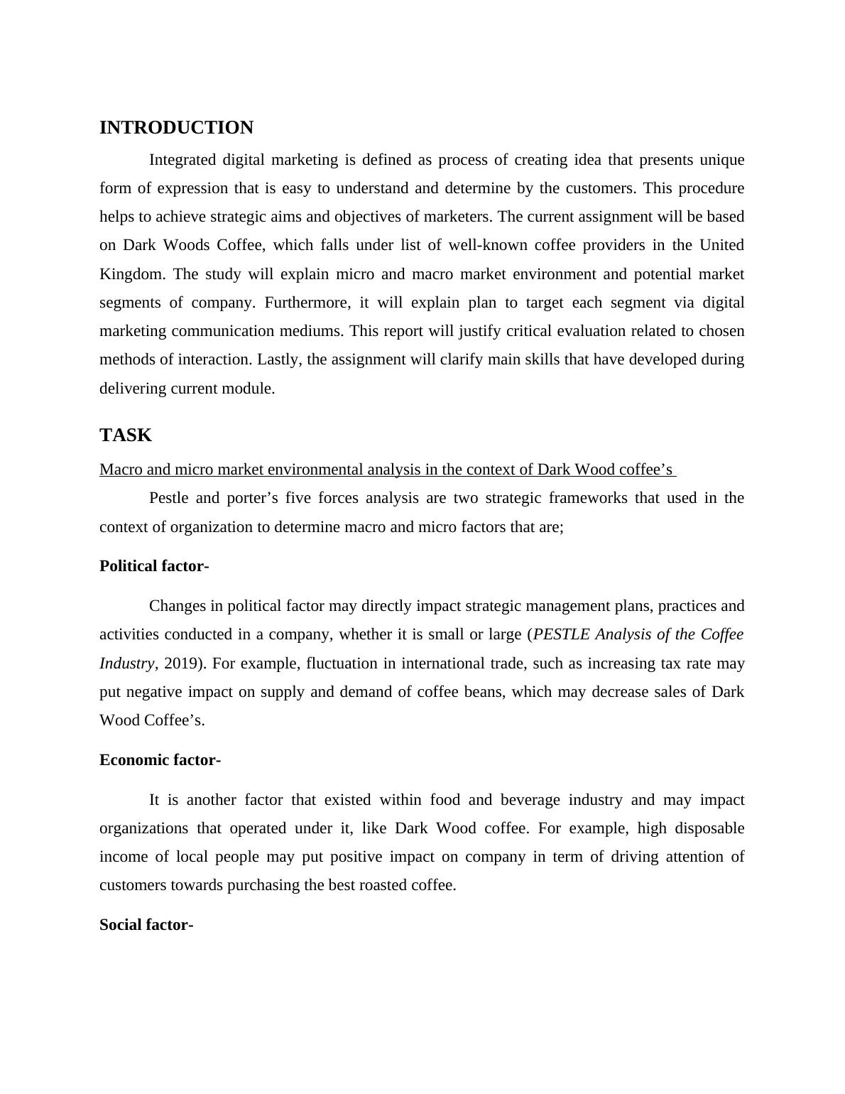 Integrated Digital Marketing for Dark Woods Coffee