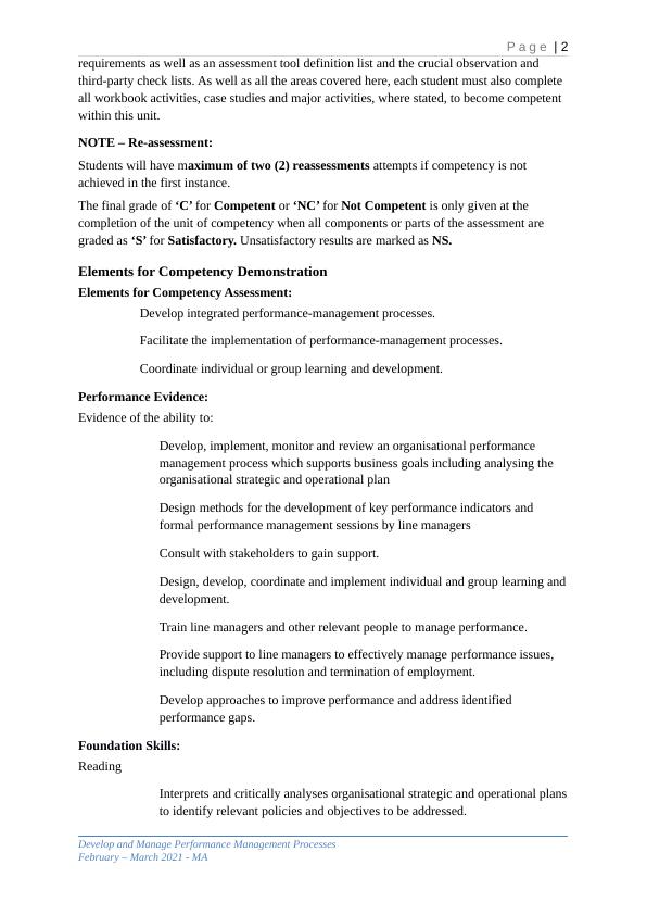 Assessment Criteria for BSBHRM512_2