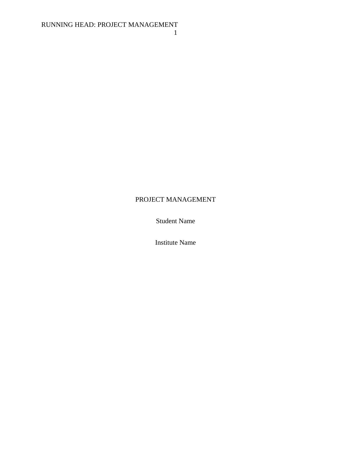 INFT3100 - Project Management - Assignment_1