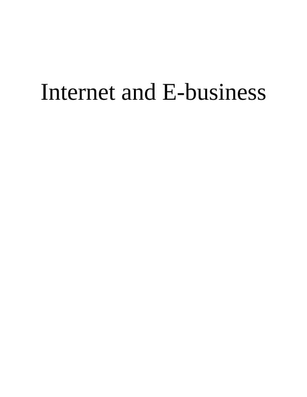 Internet and E-business: Assignment_1