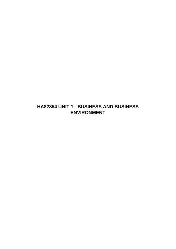 BUSINESS AND BUSINESS ENVIRONMENT UNIT 1: BUSINESS AND BUSINESS ENVIRONMENT_1