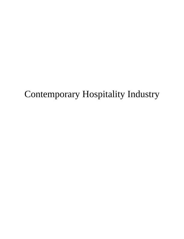 Contemporary Hospitality Industry Assignment - Marriott_1