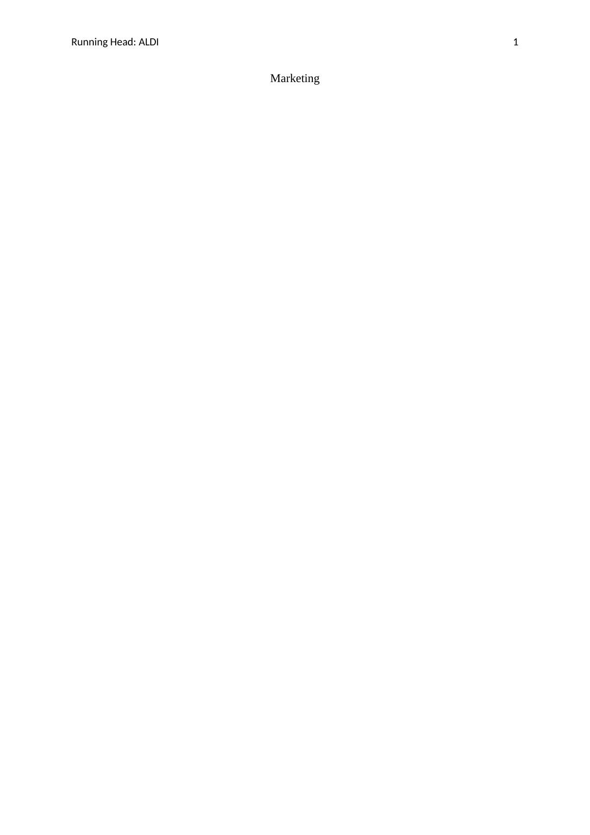 Nature of Aldi marketing strategy Report 2022