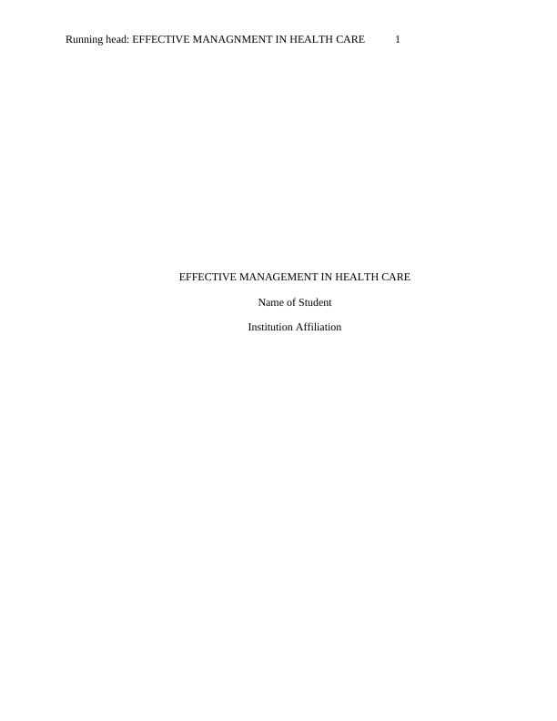 Effective Management in Health Care_1