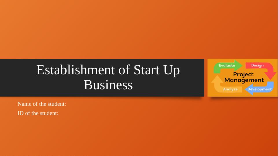 Establishment of Start Up Business_1