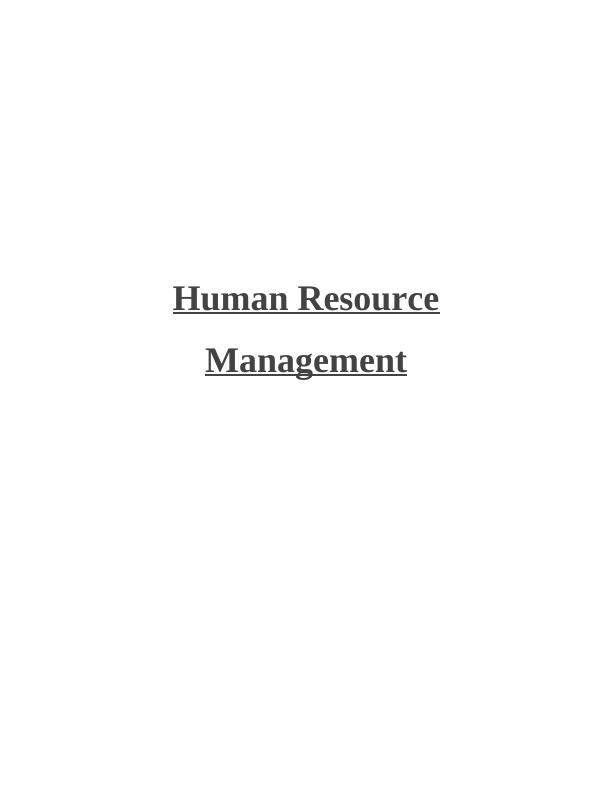Human Resource Management in Sainsbury's_1