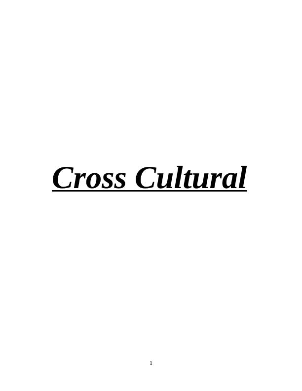 Cross Cultural Management Assignment and Case Study_1