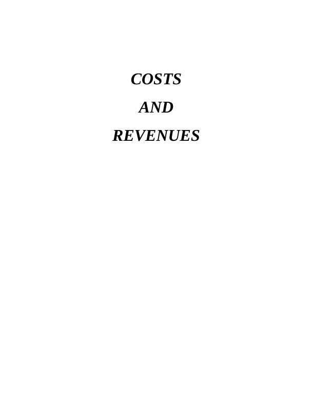 Costs and Revenues Assignment - Tesco Plc_1