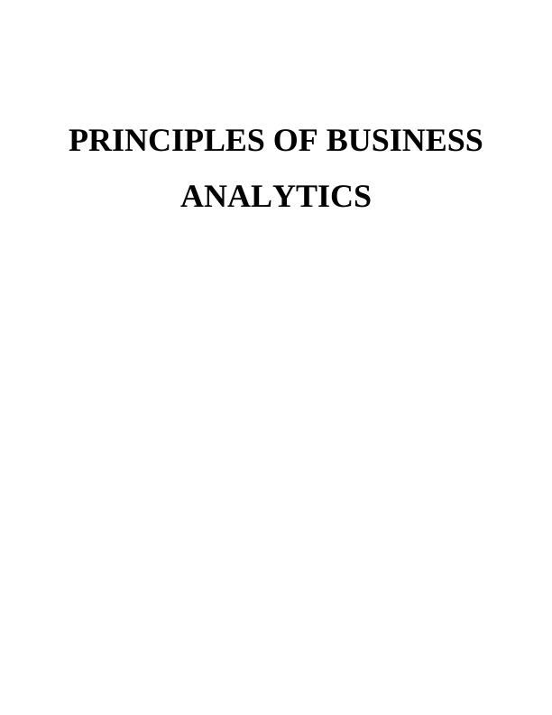Principles of Business Analytics - Assignment_1