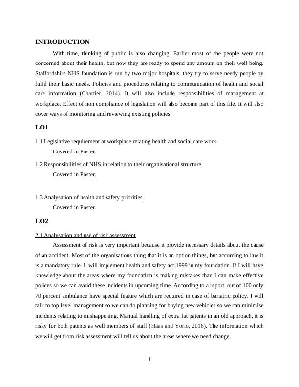 Health and Social Care Essay - Staffordshire NHS Foundation_3