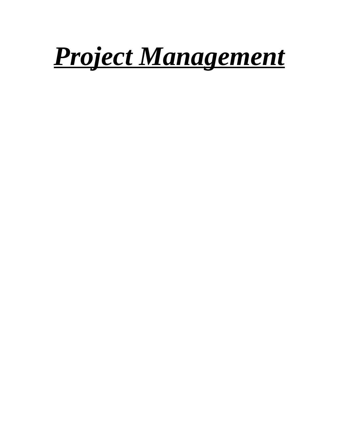 Project Management - Desklib Online Library