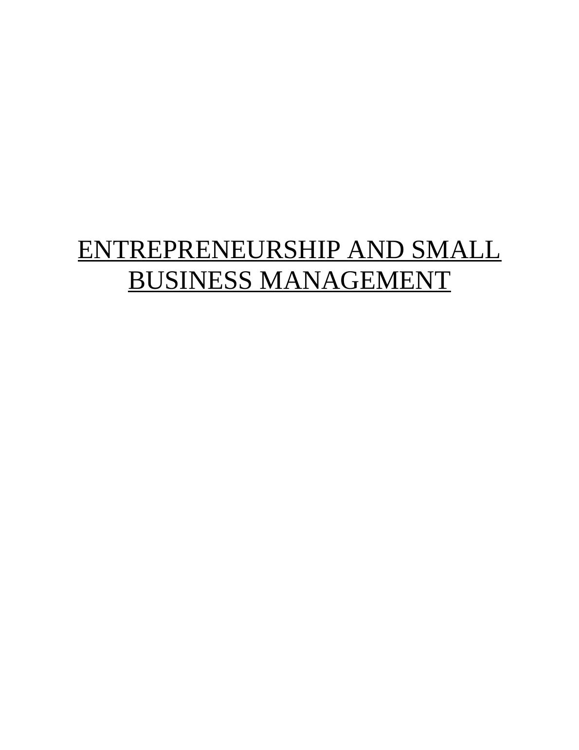 Entrepreneurship and small business management in a social economy_1