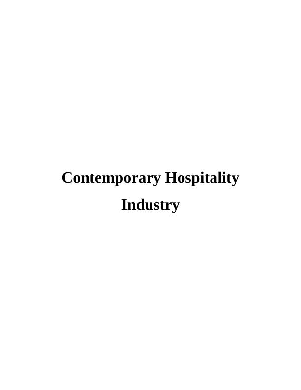 Hospitality Industry | Assignment_1