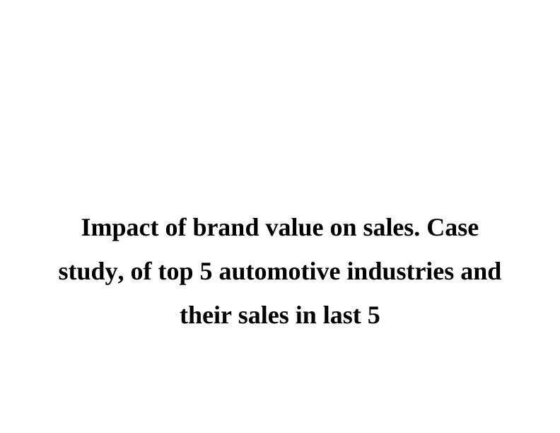 Impact of Brand Value on Sales - Doc_1