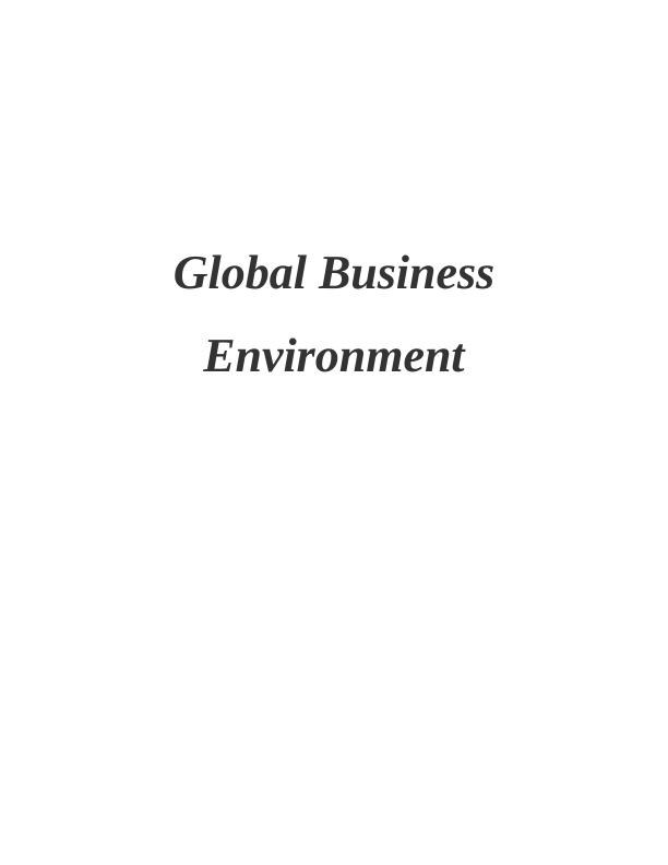 Assignment on Global Business Environment: Sasol Limited_1