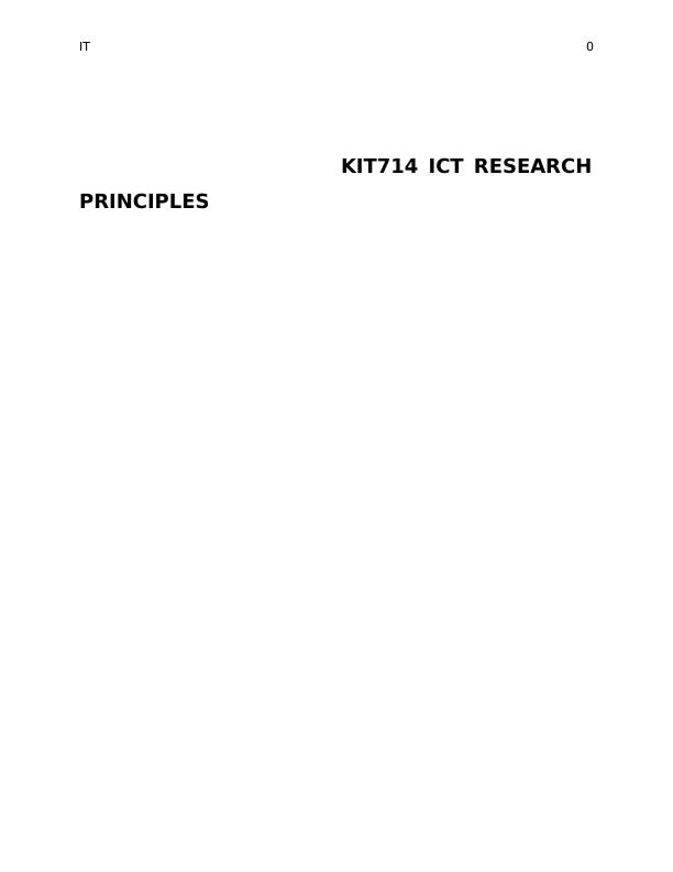 KIT714 ICT | Research Principles_1