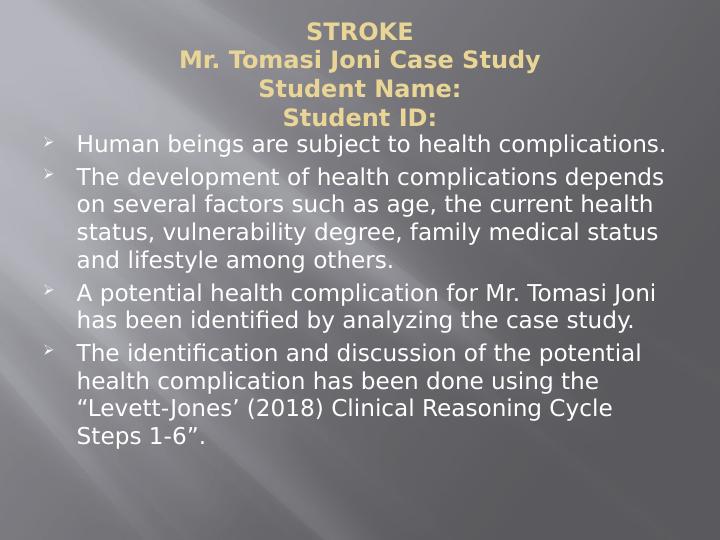 STROKE - Mr. Tomasi Joni Case Study_1