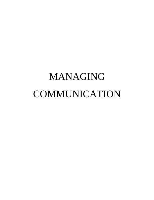 Assignment on Managing Communication Sample_1