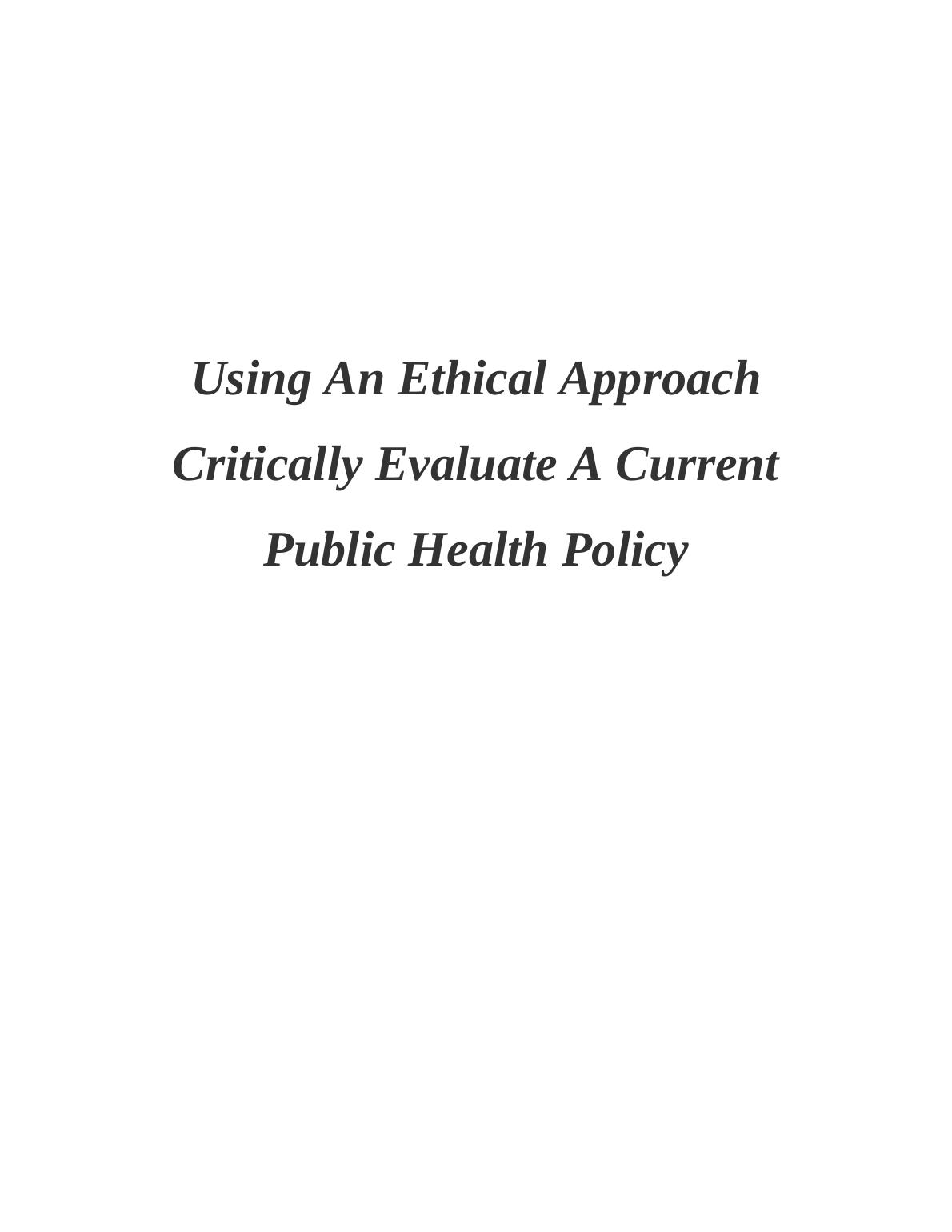 public health policy thesis