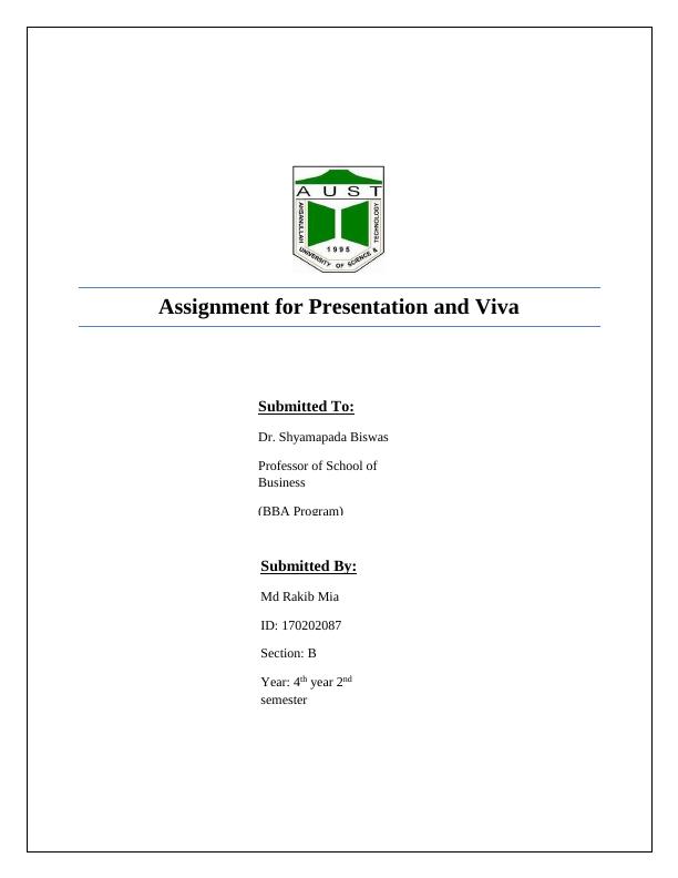Presentation and Viva Assignment 2022_1