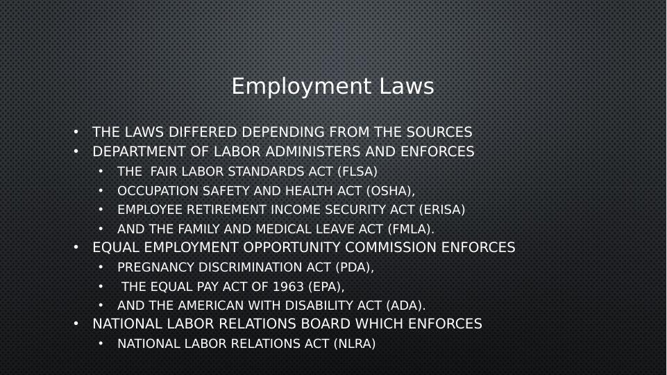 Labor and Employment Laws: Sources, Enforcement, and Violations_3