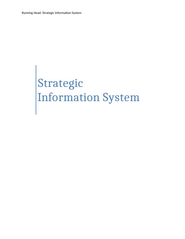 Assignment on Strategic Information System - (Doc)_1