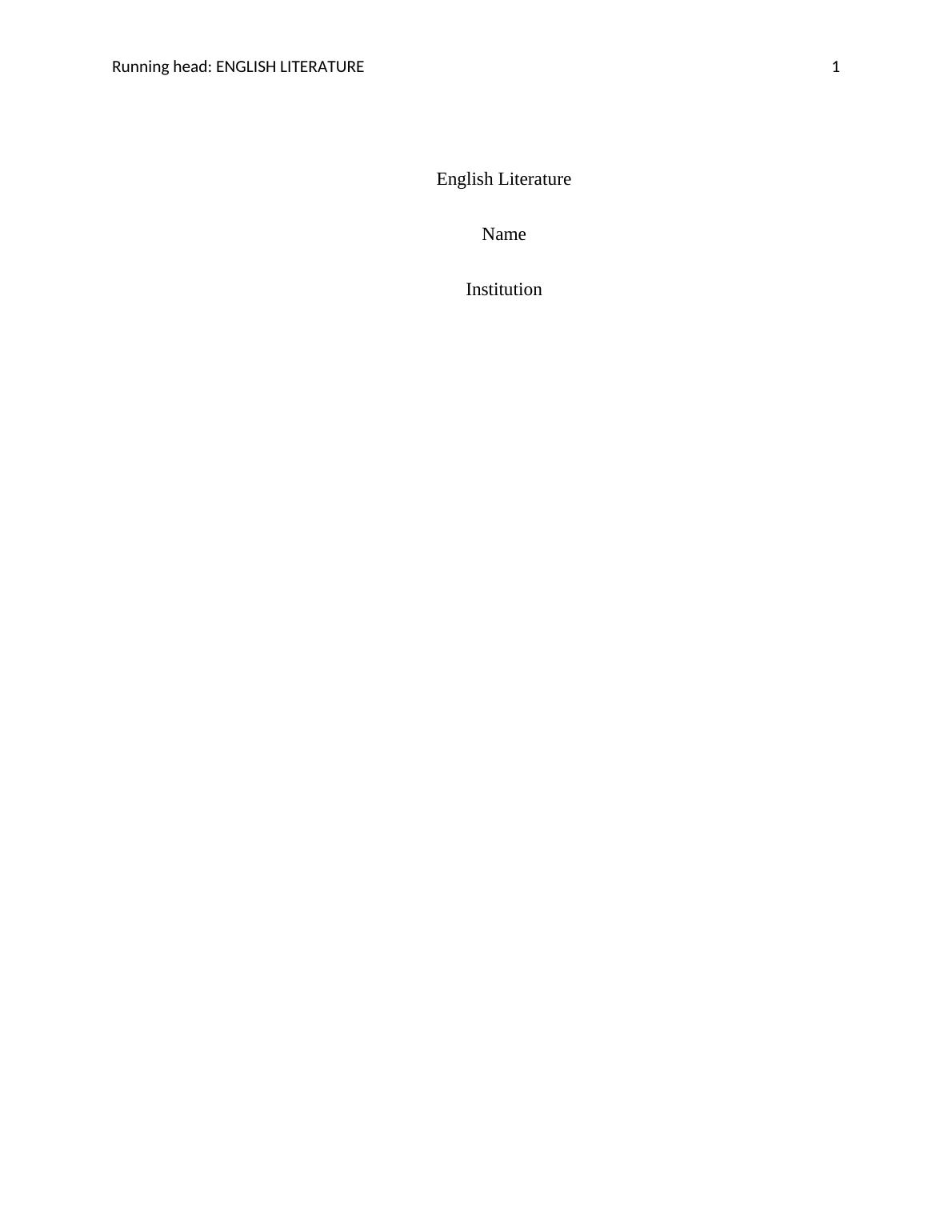 english literature assignment pdf