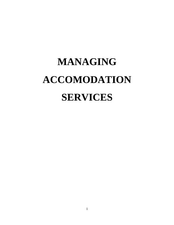 Managing Accommodation Services - Desklib_1