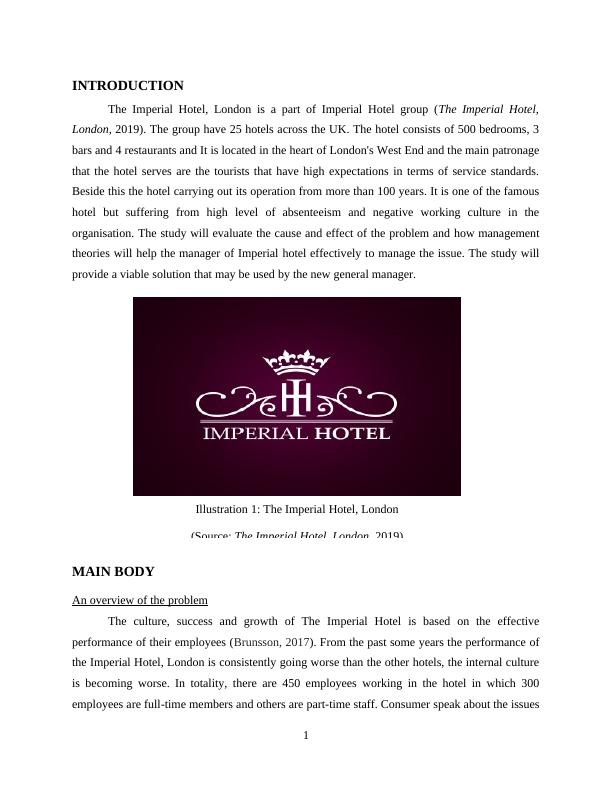 A Case Study on The Imperial Hotel Assignment_3