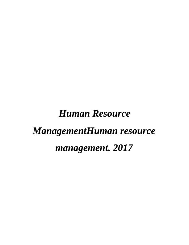 Implementation of Human Resource Management Activities Report_1