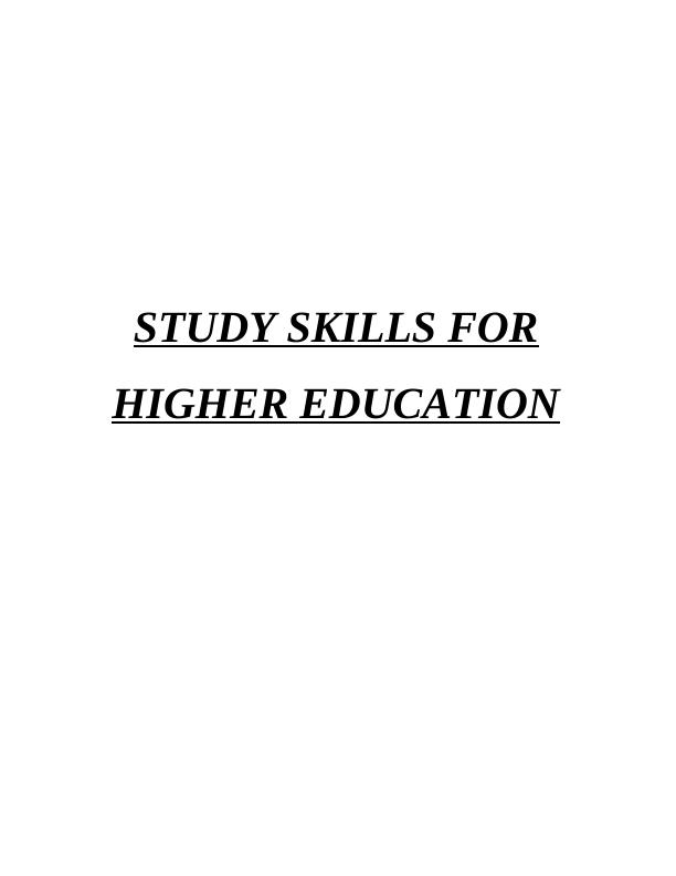 Study Skills for Higher Education -  Assignment_1