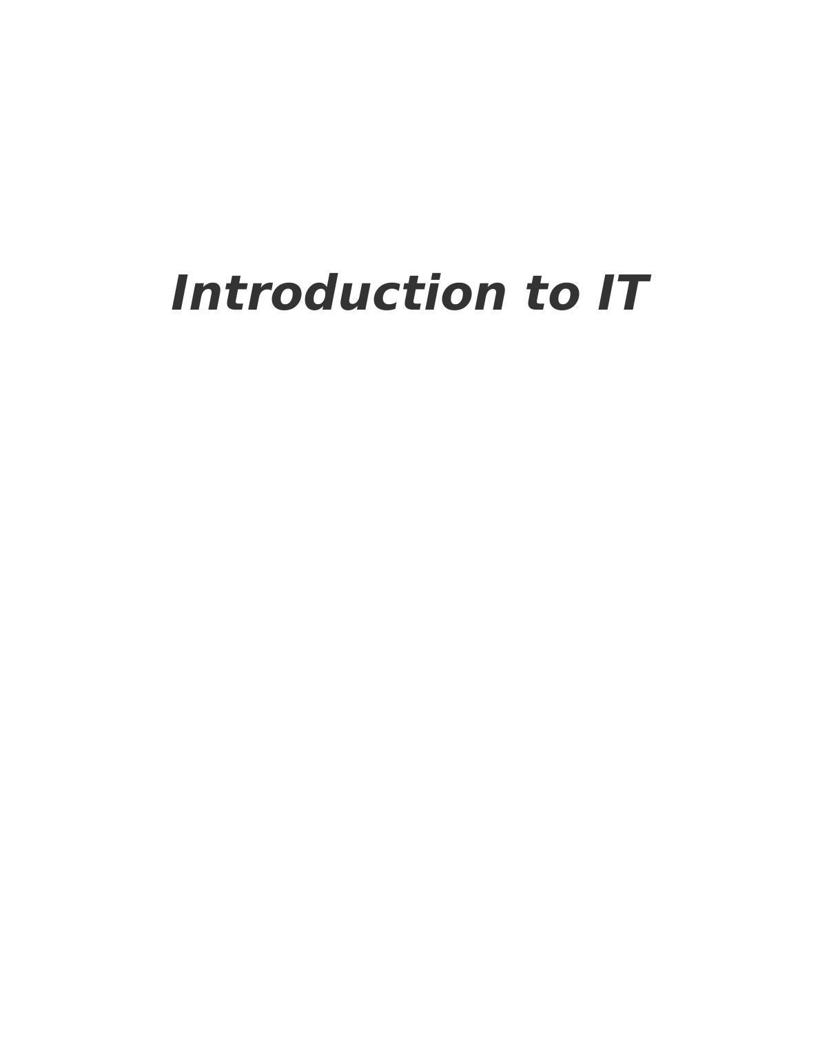 introduction to it assignment