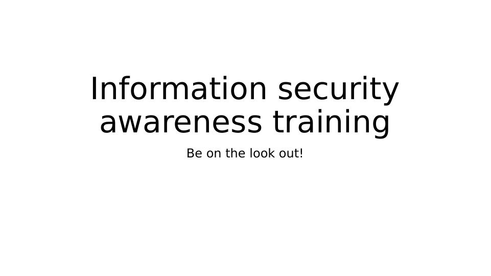 Information Security Awareness Training | PPT_1