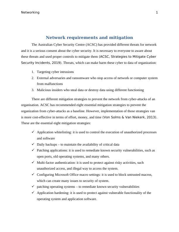 Network Requirements and Mitigation_2
