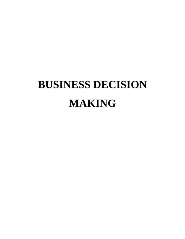 Research on Decision Making in Business_1