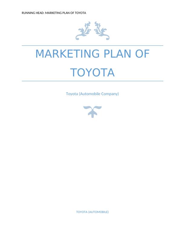 Marketing Strategy of Toyota | Assignment - Desklib_1