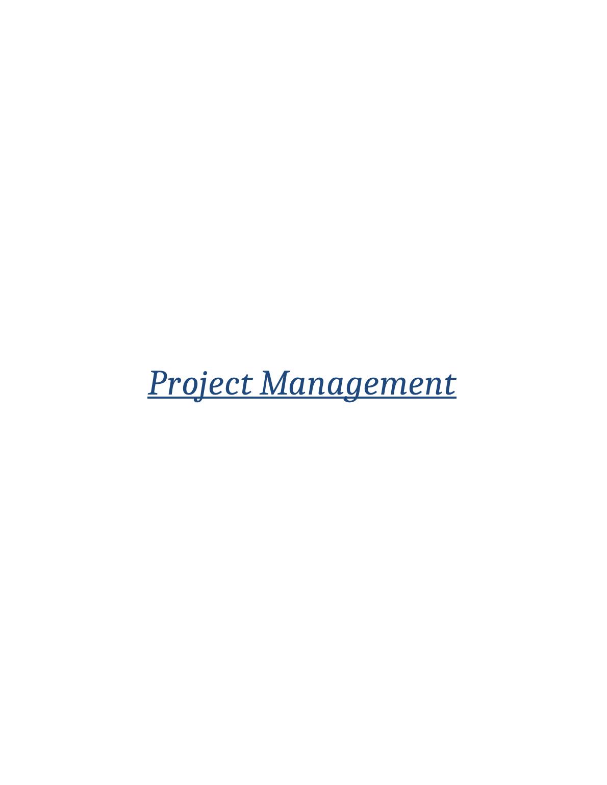 Project Management  - Sample Assignment_1